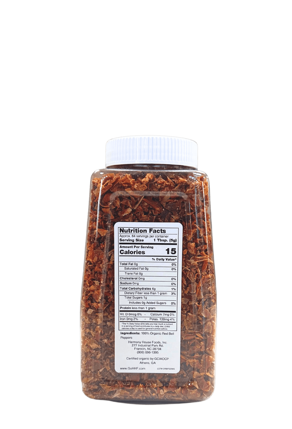 Bell Pepper, Red, Dried, Organic