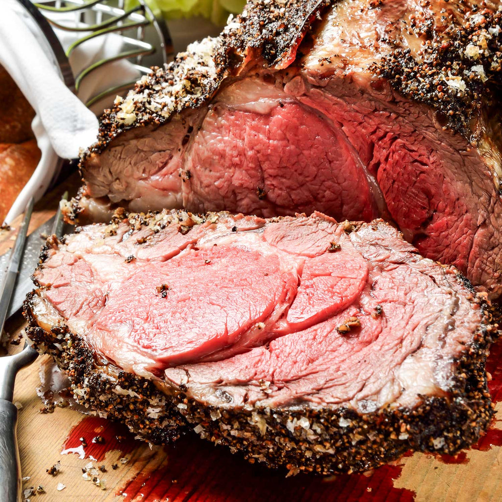 Grass-Fed Prime Rib Roast – Garlic Herb Crusted, Pre-Cooked & Ready to Serve | Gluten Free | 4-5lb