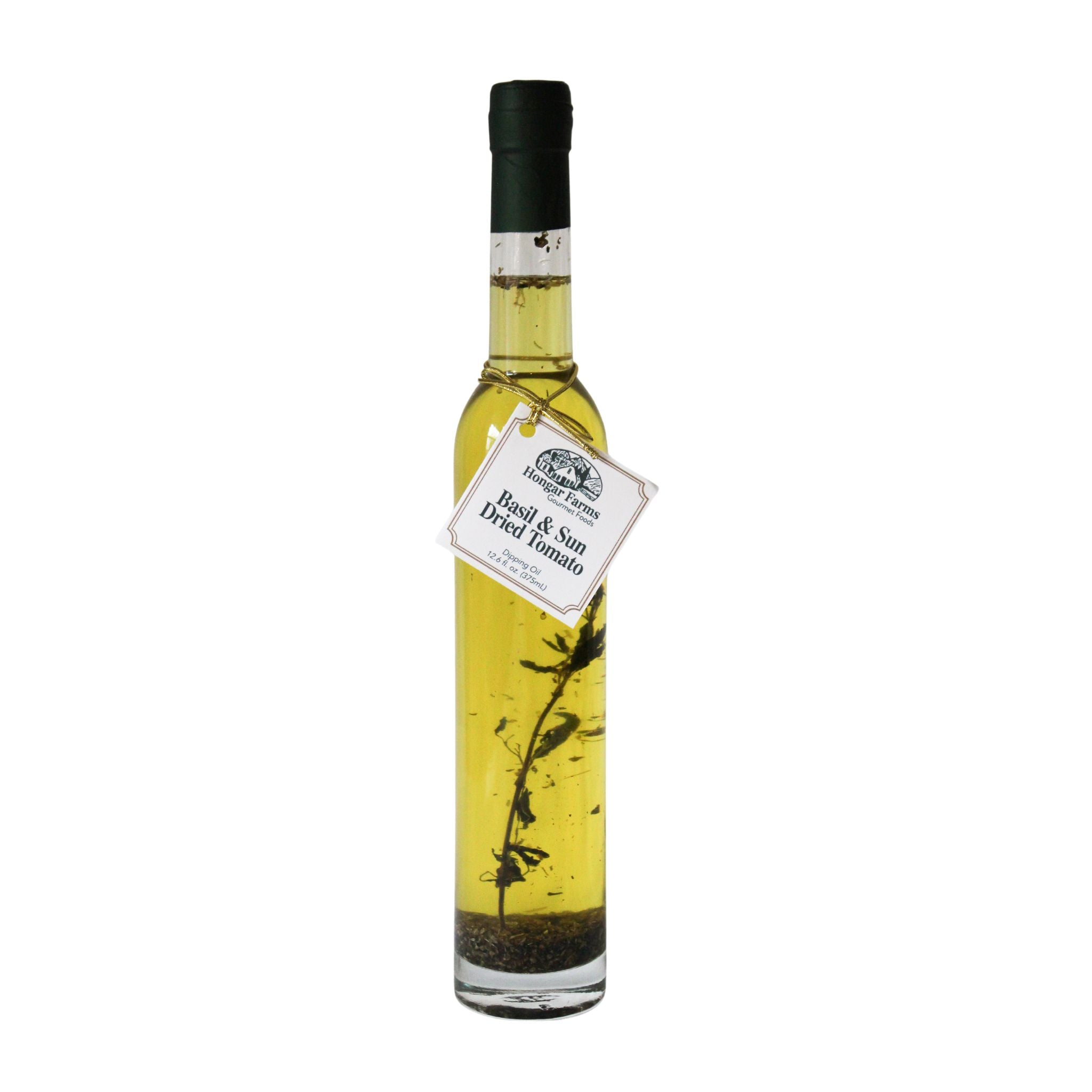 Basil & Sun Dried Tomato Infused Extra Virgin Olive Oil Blend, Tall Round (375mL)