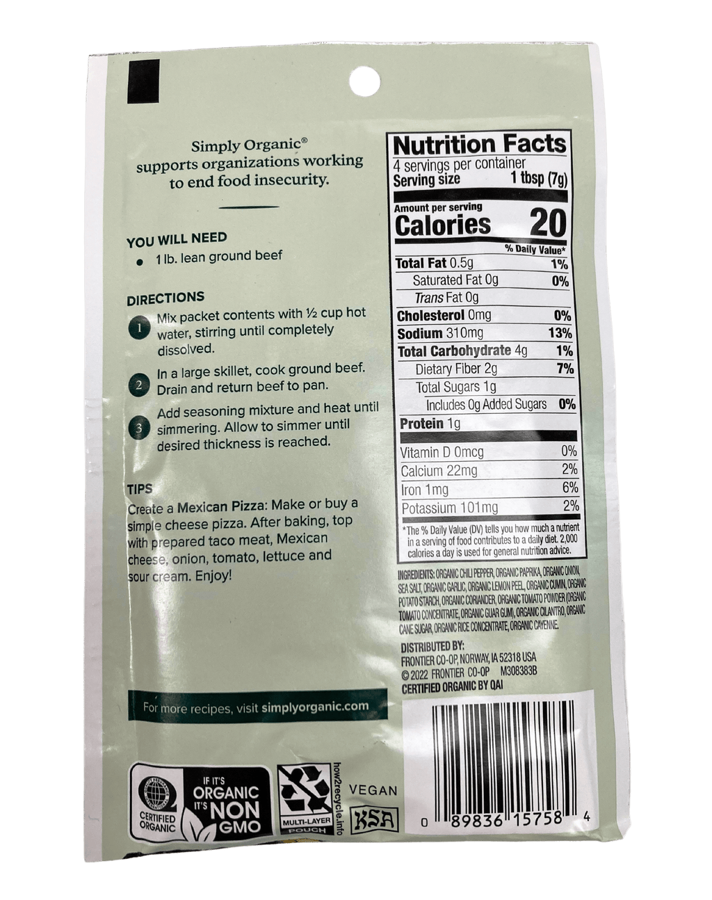 Taco Seasoning, Mild