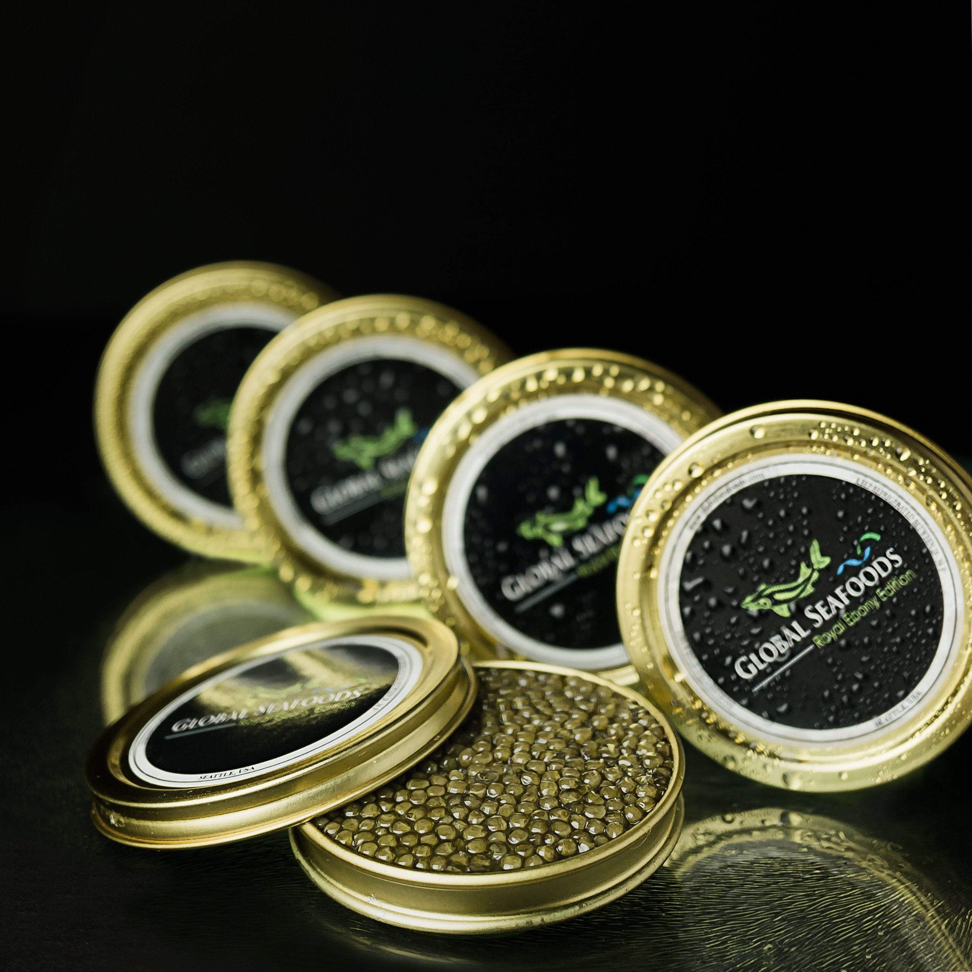 Sturgeon Caviar Sampler - 1.5 oz of Gourmet Siberian, Ossetra, & Beluga Caviar