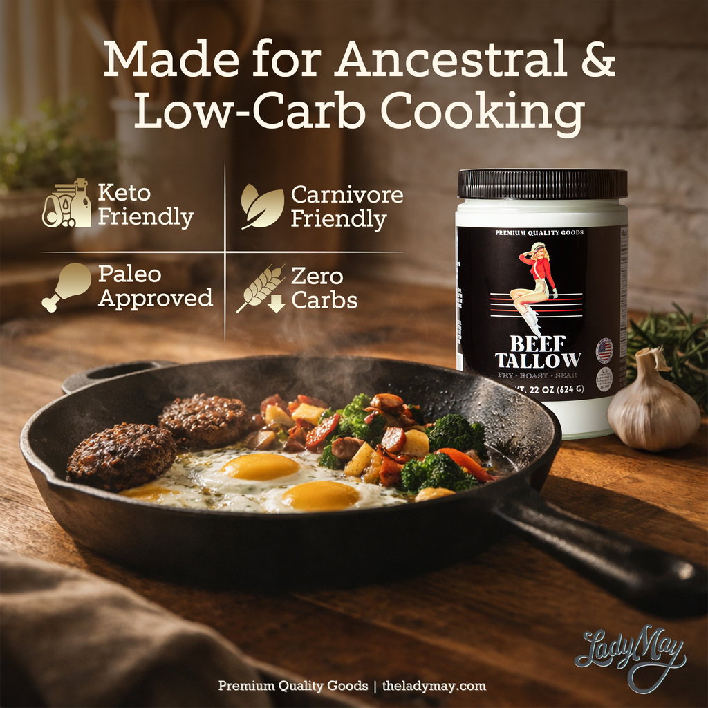 22oz Premium Grass-Fed Beef Tallow | Restaurant-Proven Cooking Fat | Seed Oil-Free