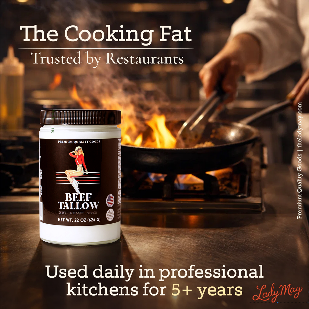 22oz Premium Grass-Fed Beef Tallow | Restaurant-Proven Cooking Fat | Seed Oil-Free