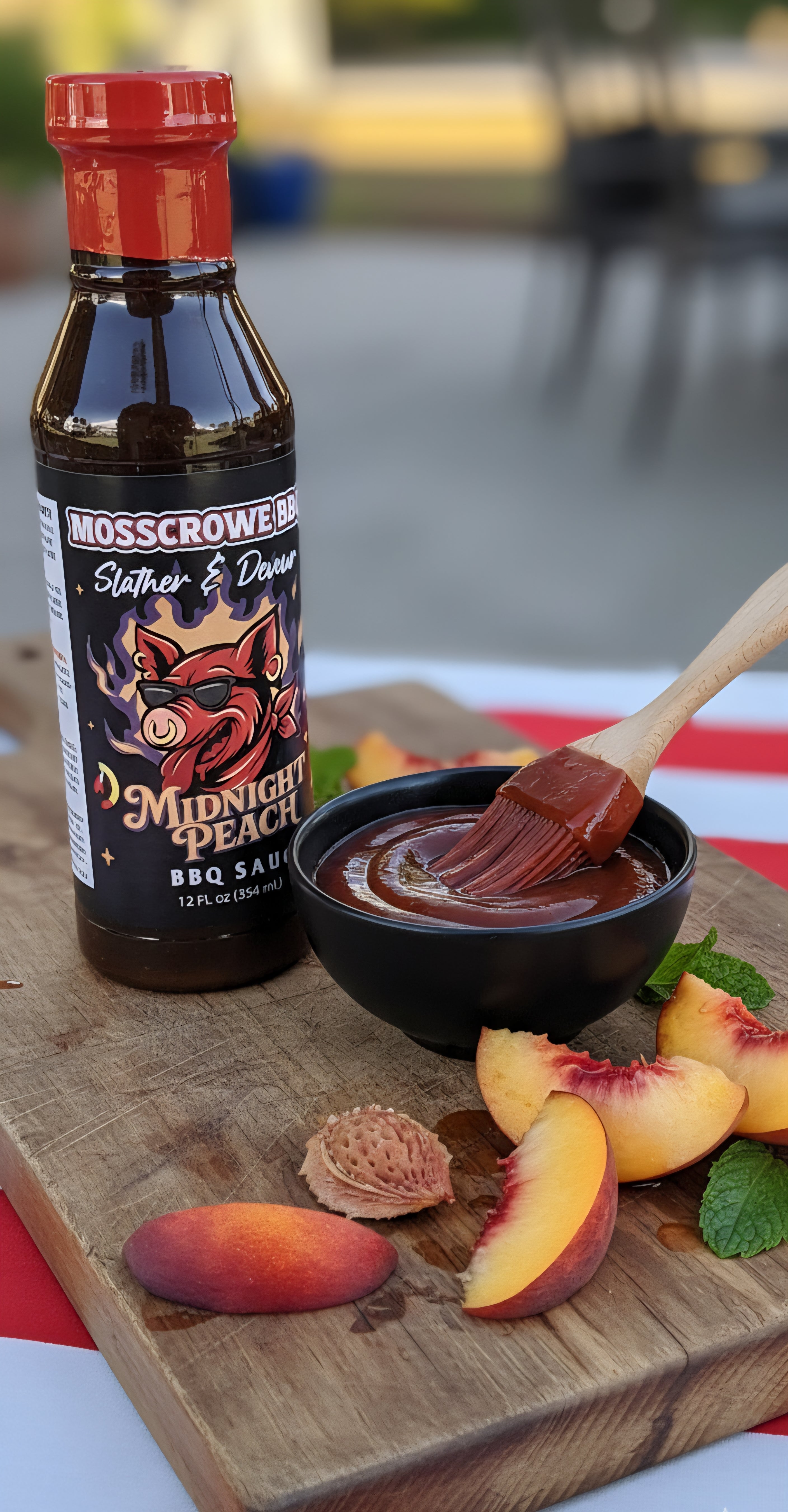 Midnight Peach BBQ glaze